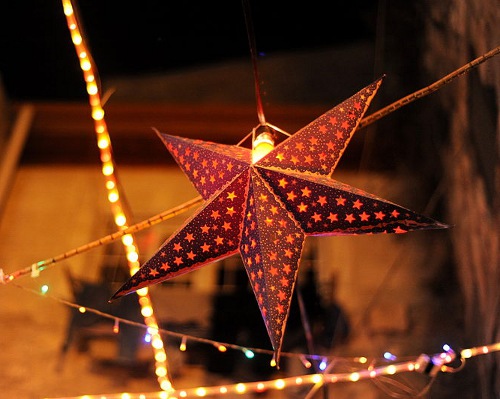 Estrellas de Papel Turquesa 60x60x20 cm Guru-Shop Estrella de Papel Plegable de Adviento Starlight Christmas Star Menor Multicolor 