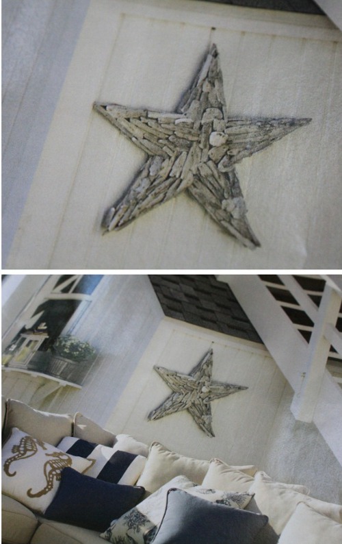 Adorno de estrella hecho con trozos de madera