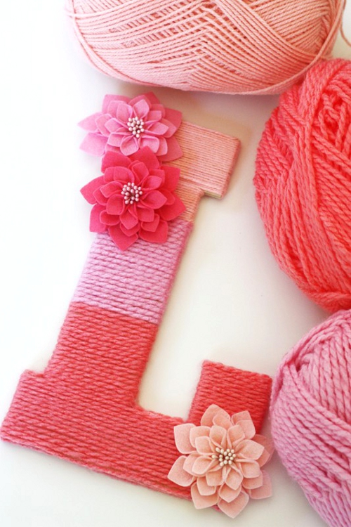DIY tutorial letras decorativas con lana y fieltro