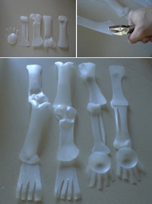 DIY como hacer un esqueleto para halloween a base de reciclaje de plastico