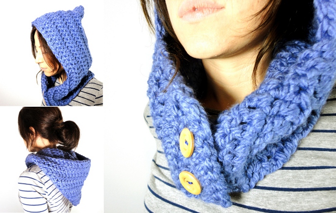 Tutorial DIY: "Cómo tejer cuello capucha crochet"