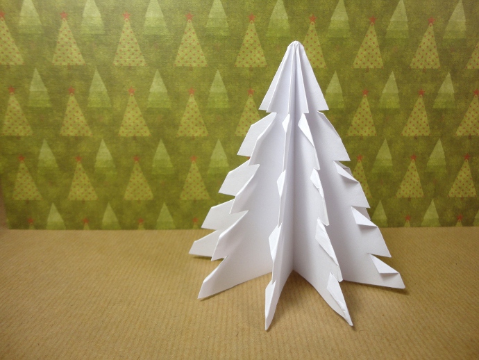 Predecesor Mar traición Árbol de Navidad 3D hecho con un cuadrado de papel
